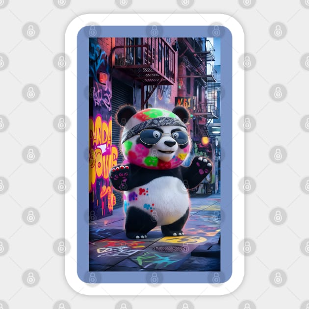 Colorful panda graffiti Sticker by Spaceboyishere